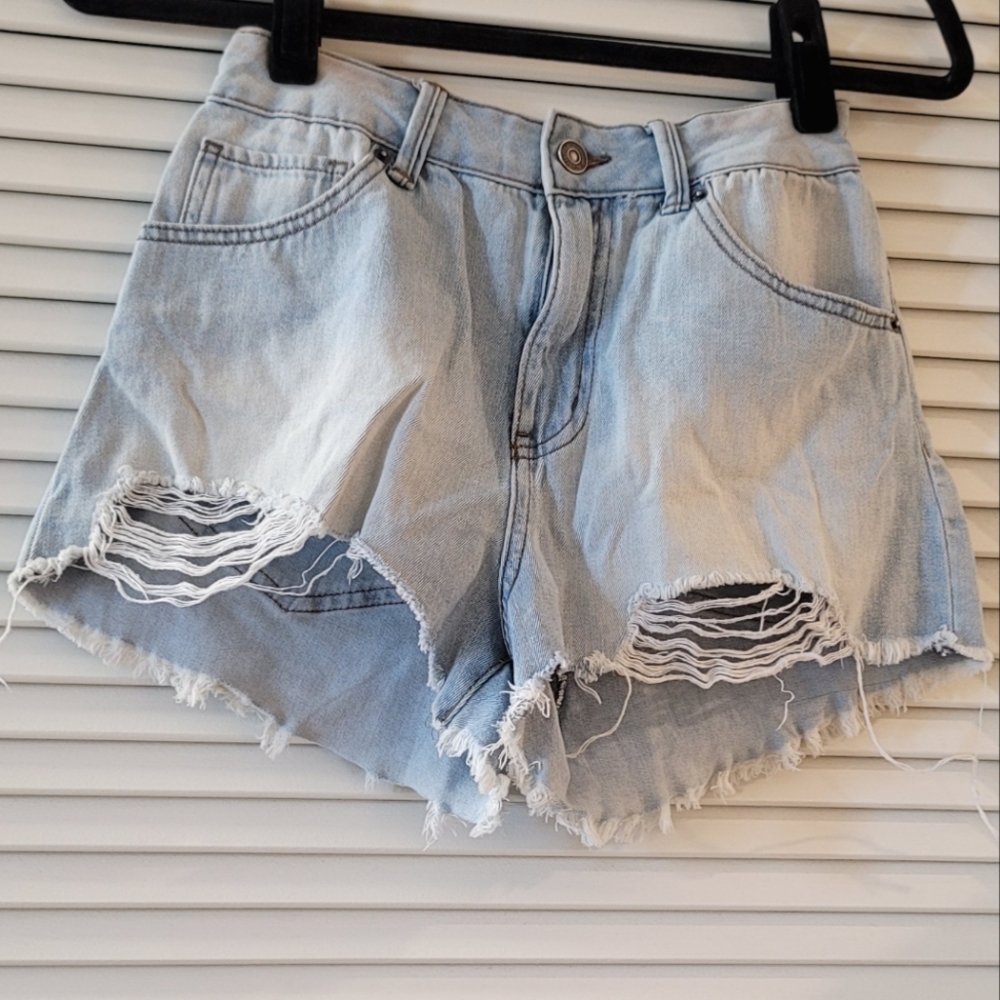 New York Rewash Brand- Super High Rise Wedge Vintage Revival Jean Shorts